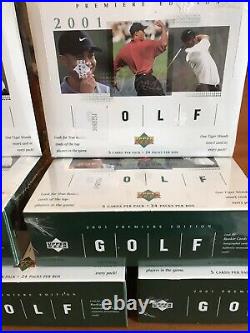 2001 Upper Deck Golf Box (1) Factory Sealed From Case Tiger Woods Rookie