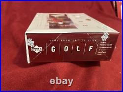 2001 Upper Deck Golf Factory Sealed Red Box Tiger Woods Rookie CORNER DAMAGE
