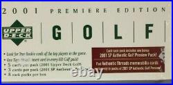 2001 Upper Deck Golf Rack BOX From Sealed Case FASC Tiger Woods Rookies/Inserts