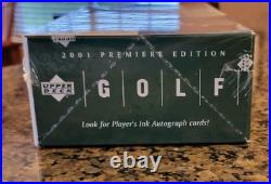 2001 Upper Deck Golf Rack Pack Box + Tiger Woods Rookie 1 21 & 51 PSA 9 MINT