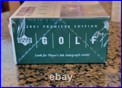 2001 Upper Deck Golf Rack Pack Box Tiger Woods Rookie 21 & 51 & 1 Case Fresh