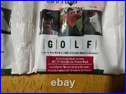 2001 Upper Deck Golf Rack Pack Sealed 8 Pack Box- SP Preview? Tiger Woods RC