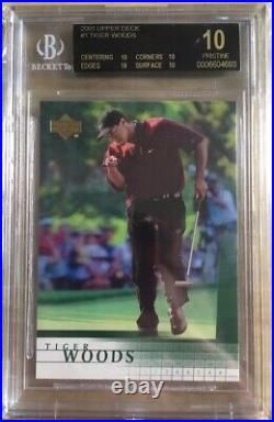 2001 Upper Deck Premiere Edit. Fact. Sealed Red Golf BX T. WOODS RC &AUTO