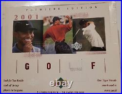 2001 Upper Deck Premiere Edition Golf FACTORY SEALED Box Tiger Woods Rookie
