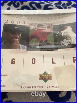 2001 Upper Deck Sealed Golf Rack Pack Box SP Authentic Preview Packs Tiger Woods