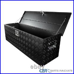 49 Heavy Duty Black Textured Aluminum Tool Box Trailer Storage Trunk Under Bed