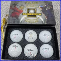 6 Unused 1932-2001 Tour Balata March 16, 2001 Titleist Golf Ball Set in Box