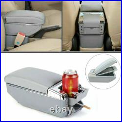 7USB Rechargeable Car Central Container Armrest Storage Box with Light Universal