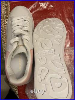 Alexander McQueen Women's White Sneaker Pink Size 8.5 Authentic No Box