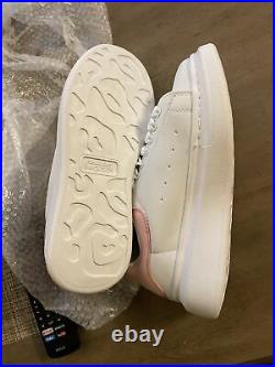 Alexander McQueen Women's White Sneaker Pink Size 8.5 Authentic No Box