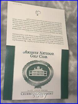 Augusta National Golf Club Clubhouse Ornament 24K Gold Finish New in Box