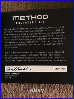 Brand New Nike Method Prototype 006 Rory Proto Putter Full Box