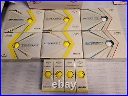 Callaway Super Soft 7 Boxes of Dozen Golf Balls 5 Yellow + 2 White NEW IN BOX