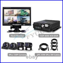 Car Waterproof 4CH 720P AHD DVR Box 7 HD Monitor With 4 Pcs CCD Reverse Camera