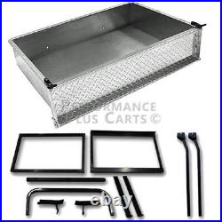 Club Car Precedent Golf Cart Aluminum Diamond Plate Utility Cargo Box & Brackets