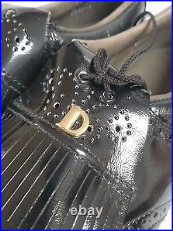 Dexter Golf Shoes Men's Black Spikes Kiltie Leather Sz. 10 D NEW No Box