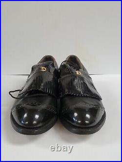 Dexter Golf Shoes Men's Black Spikes Kiltie Leather Sz. 10 D NEW No Box