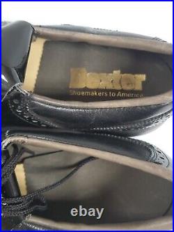 Dexter Golf Shoes Men's Black Spikes Kiltie Leather Sz. 10 D NEW No Box