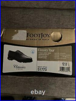 FootJoy Classics Tour Black Golf Shoes Style # 51773 Size 12D New In Box