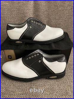 FootJoy Classics Tour Black/White Golf Shoes Saddle 51627 Size 12D New In Box