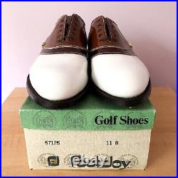 FootJoy Classics White Leather / Brown V-saddle golf shoes Men's 11B New in Box