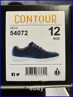 FootJoy Contour Casual Golf Shoes Spikeless Men's Navy New In Box 12 WIDE