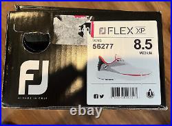 FootJoy FJ Flex XP Golf Shoes Mens 8.5 Medium White/Black/Red 56277 New In Box