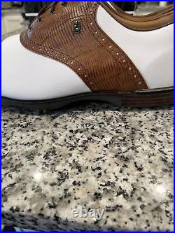 FootJoy Icon Black White Brown Golf Shoe 12W New Box Cork Fitbed
