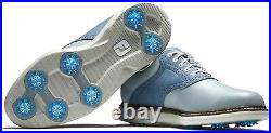 FootJoy Men's Traditions Golf Shoe, Grey/Blue, Size 10 Brand New In Box