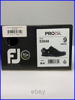 FootJoy Mens Pro SL Spikeless Black Boa Golf Shoes 53849 Size 9 M NEW IN BOX