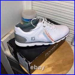 FootJoy PRO SL Golf Shoes Mens Size 12 M White Silver 53579 Spikeless NEW in Box