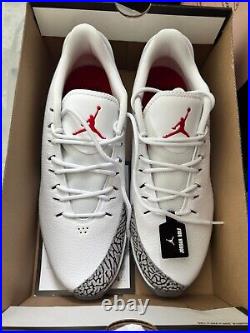 JORDAN ADG Golf White/White-Cement Grey-Fire Red AR7995-100 Men's 11 New In Box JORDAN ADG Golf White/White-Cement Grey-Fire Red AR7995-100 Men's 11 New In Box
