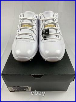 Jordan 11 XI White Gold Golf Shoes Mens Size 13 AQ0963-102 Tiger New In Box