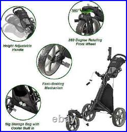 KVV 3Wheel 360 Rotating Front Wheel Foldable/Collapsible Golf Push Cart Open Box