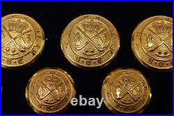 London Badge & Button Co Blazer Set Royal Blackheath Golf Club 3 Lg 8 Sm withbox