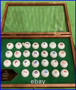 MLB 1990 Major League Baseball Golf Ball 26 Team Logo Collection withDisplay Case