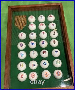MLB 1990 Major League Baseball Golf Ball 26 Team Logo Collection withDisplay Case