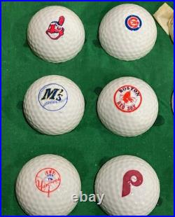 MLB 1990 Major League Baseball Golf Ball 26 Team Logo Collection withDisplay Case