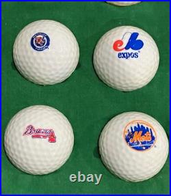 MLB 1990 Major League Baseball Golf Ball 26 Team Logo Collection withDisplay Case