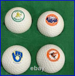 MLB 1990 Major League Baseball Golf Ball 26 Team Logo Collection withDisplay Case
