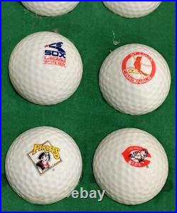MLB 1990 Major League Baseball Golf Ball 26 Team Logo Collection withDisplay Case