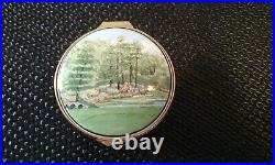 Mary Mclaughlin Hand Painted Enamelware Trinket Jewelry Box Augusta Ga Golf Club