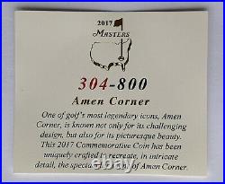 Masters golf coin amen corner limited edition 304/800 augusta national pga new