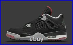 Men's Jordan IV 4 Golf Shoes BRED Size 10.5 DS! NEW IN BOX