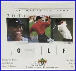 NEW 2001 Upper Deck Golf Premiere Edition Sealed Packs Box 24 Tiger Woods TW USA