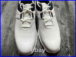 NEW FootJoy Pro SL Golf Shoes White Navy Red Leather, 11 M, New In Box NEW FootJoy Pro SL Golf Shoes White Navy Red Leather, 11 M, New In Box