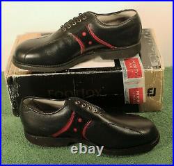 NEW IN BOX Mens FootJoy Classics Tour 9 E Wide Style 51490 Black/Red Golf Shoes NEW IN BOX Mens FootJoy Classics Tour 9 E Wide Style 51490 Black/Red Golf Shoes