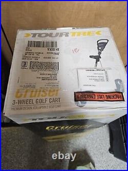 NICE Tour Trek Cruiser 3 Wheel Collapsible Golf Push Pull Cart NEW IN BOX