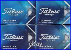 New 4 Dozen 48 Golf Balls Titleist White Tour Soft Golf Balls No Logos In Box