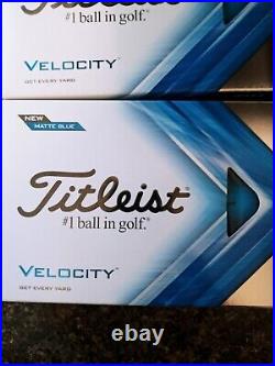 New 6 Dozen Titleist Matte Blue Velocity Golf Balls, Pro Shop, No Logos